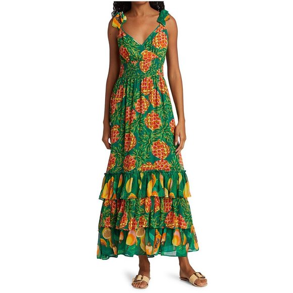FARM Rio Dresses & Skirts - Farm Rio Pineapple Galore Smocked Waist Maxi Dress  Small NWT